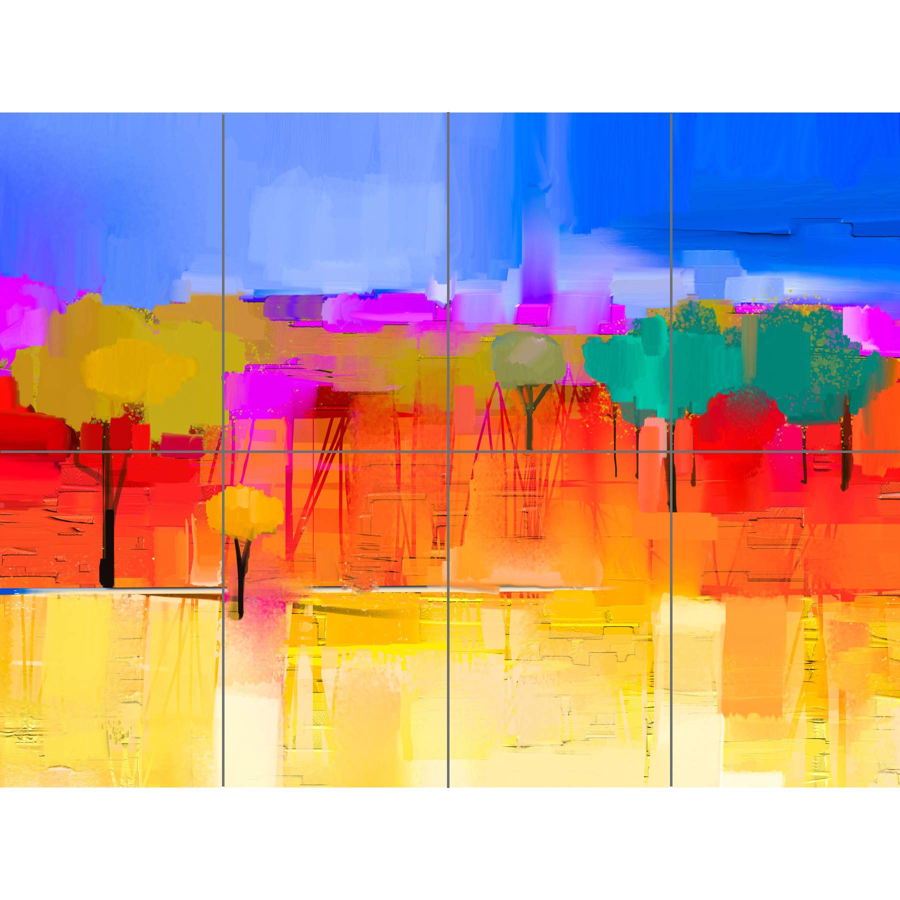 Artery8 Abstract Landscape With Trees XL Giant Panel Poster (8 Sections)