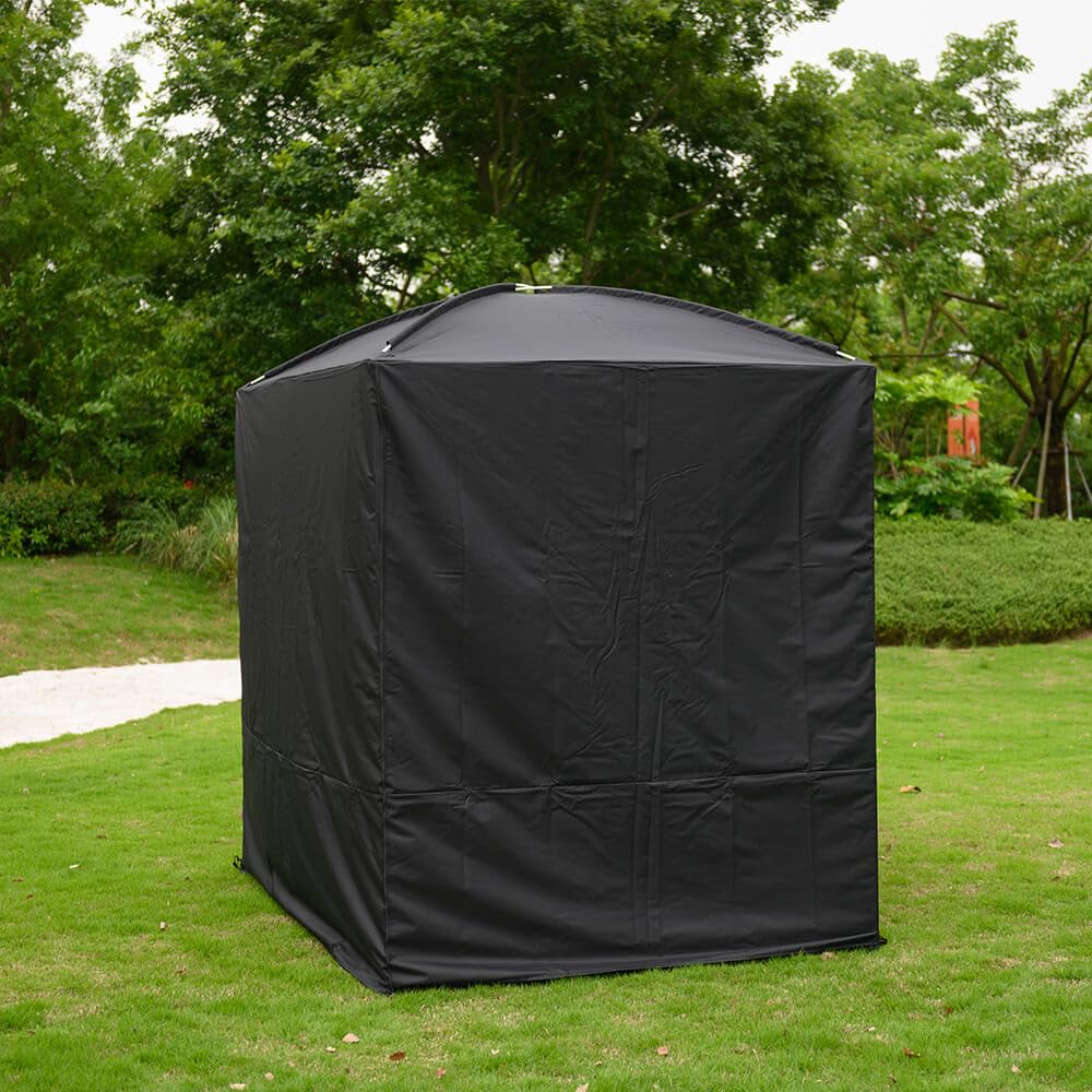 Home Deluxe - Abdeckung Gartenliege Cape Provence, Maße 236 x 180 x 210 cm, Farbe: Schwarz I Hollywoodschaukel Sonnenliege Schaukelliege