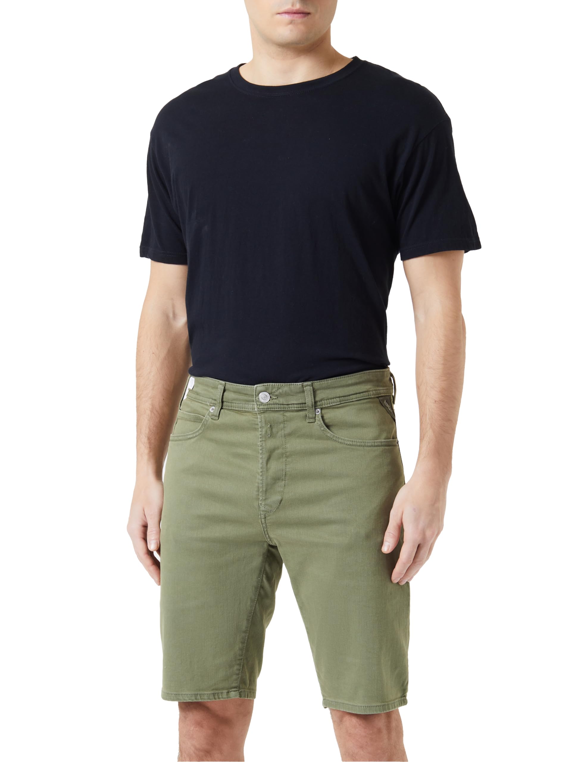 REPLAY Pantalón Corto Vaquero con Tejido elástico para Hombre