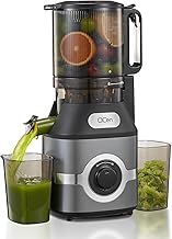 QCen Cold Press Juicer, 5.5” Wide Feed Chute Slow Masticating Juicer Machine for Whole Fruits and Vegetables, Easy to Clean, Gray