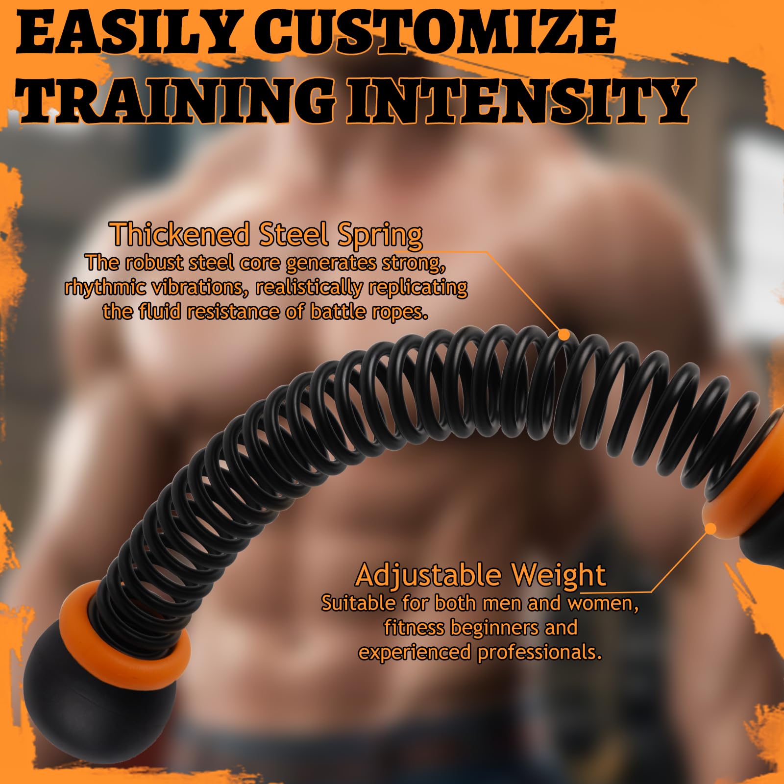 Battle Rope, 2 Pezzi Battle Rope Senza Corda, Fune Pesante da Allenamento per Allenamento HIIT, Cardio e Esercizi di Forza per Interni Esterni Casa, con Borsa Portaoggetti