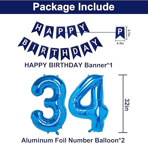 Miniatura 97 de Decoraciones de fiesta de cumpleaños azul número 16 para niños y niñas, suministros de globos de feliz cumpleaños 16 con pancarta de feliz