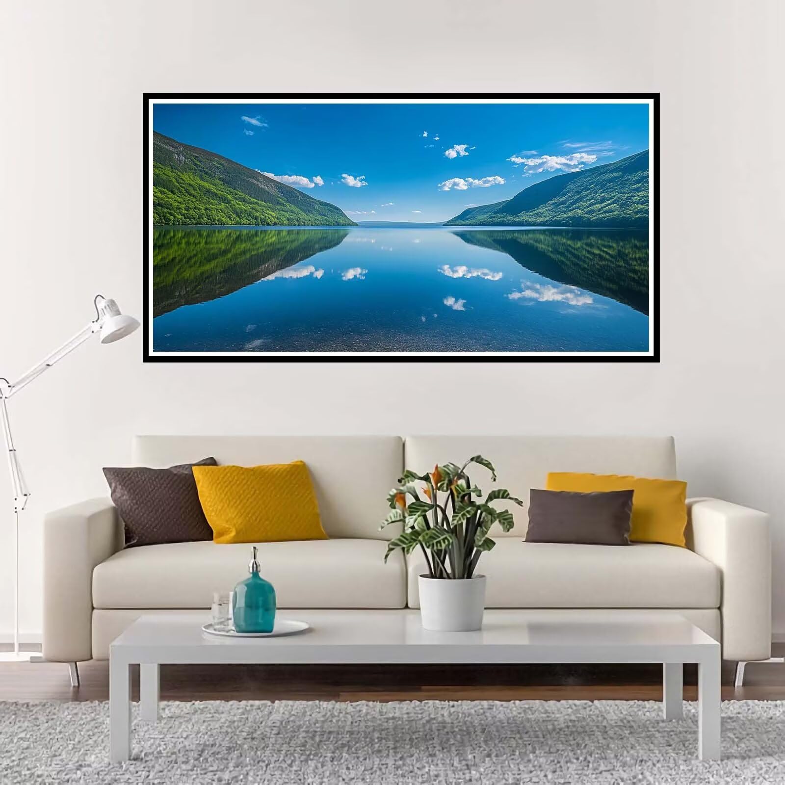 Pintura por Numeros Adultos Océano, Grande Pintar por Numeros Niños Montaña XXL Sin Marco 90x180 cm, DIY Kit con Pinceles y Pigmento Acrílico Cuadros para Pintar por Numeros, Decoración Regalo-YH1088