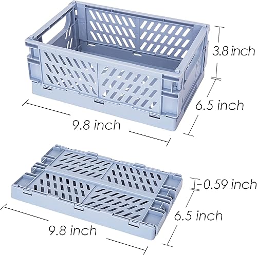 Miniatura 3 de monomono Paquete de 5 cestas plegables de plástico para organización de almacenamiento de estantes, ideal para la cocina del hogar, aula y