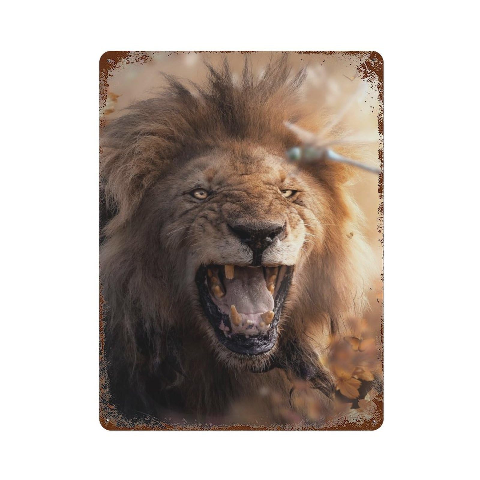 Rawr 15.7"x11.8" Rustic Tin Plaque, Retro Wall Decor for Garage, Bar And Workshop Decor