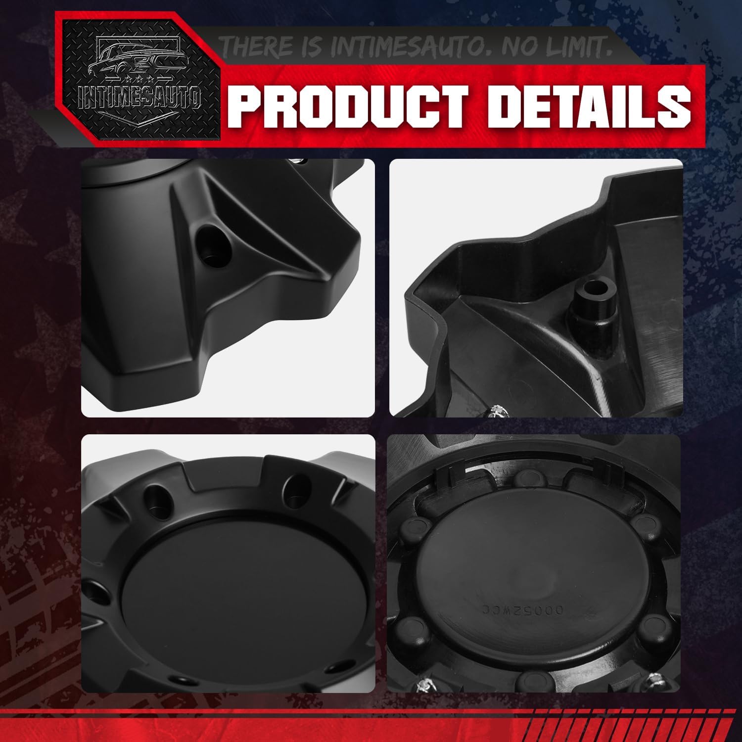 Wheel Center Hub Caps for Fuel Offroad Replacement Center Hubcaps for # 1002-53B M-447 Rims, Set of 4 Matte Black, Premium ABS Material, Recommended for Off-Road Tuning Enthusiasts