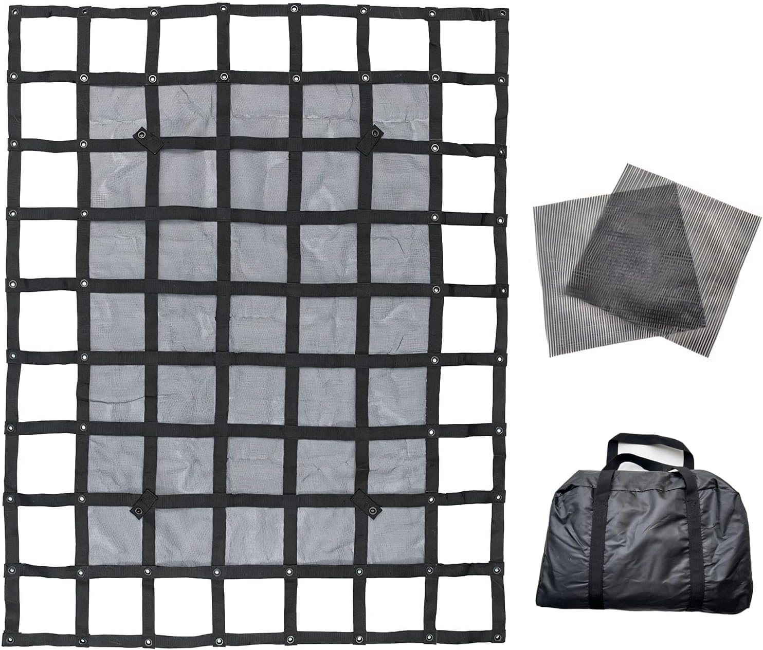 Pickup Truck Bed Cargo Net 72" x 57" – Heavy Duty Mesh Organizer with Adjustable Straps & Strong S-Hooks, Secure Load Net – Fits Short-Bed Trucks, SUVs & Trailers