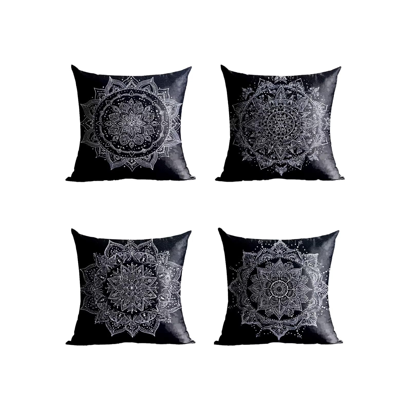 XTBZ-10114 czarne poszewki na poduszki na zewnątrz, dwustronny nadruk, mandala, poszewki na poduszki, wodoodporne ochraniacze na poduszki do dekoracji pokoju, na zewnątrz, ogród, sofę, prezenty