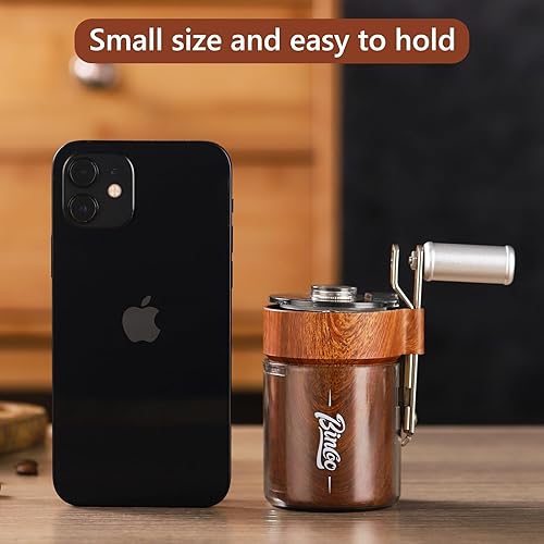 Miniatura 6 de Bincoo Molinillo de café manual con rebabas de acero inoxidable, grosor ajustable, plegable, con bolsa portátil, molinillo de café de mano portátil