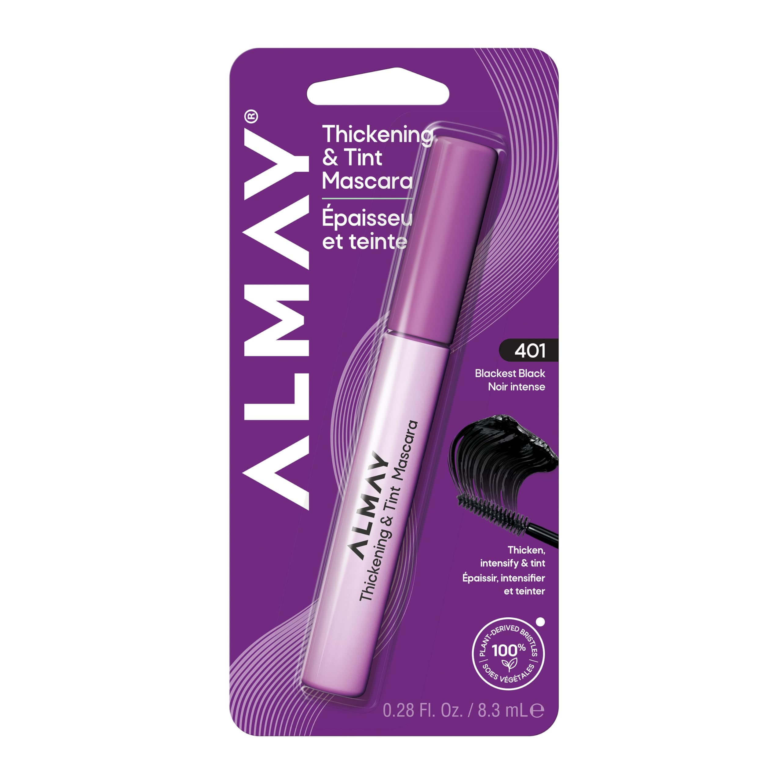 Almay Thickening & Tint Mascara, 401 Blackest Black, 1 Count 0.28 Fl Oz (Pack of 1) 401 Blackest Black
