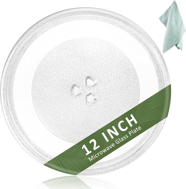 12 inch Microwave Glass Plate Replacement for Whirl-pool Microwave Glass Turntable Plate W10337247 WPW10337247 W11367904 W11335034 W11291538 W11443145 and other 1.5 & 1.7 Cubic Foot by Fetechmate