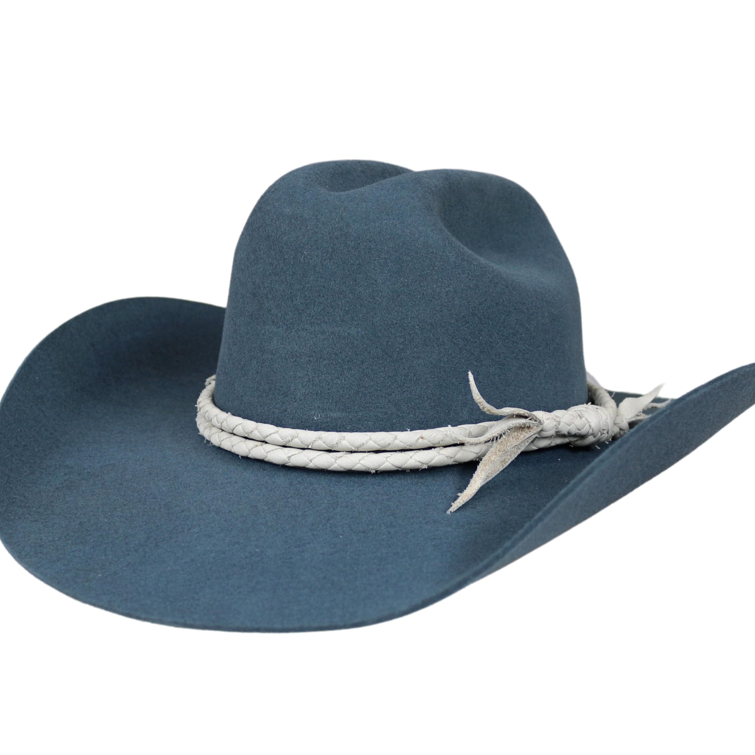 Braided Leather Off-White Hat Band for Cowboy Hat – Adjustable Western Hat Accessory for Men and Women