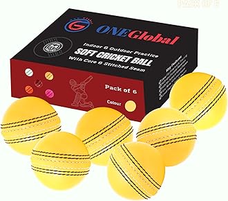 ONEGlobal Incrediball Soft Practice Cricket Ball | Outdoor & Indoor Rubber Cricket Ball With Core & Stitched Seam | For Practice, Honing Skills & Family Fun