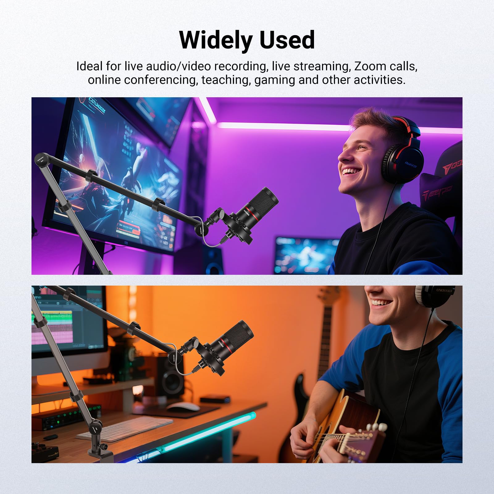 NEEWER BASICS Ramię wysięgnika mikrofonu, elastyczny uchwyt na biurko z mikrofonem, kompatybilny z Blue Yeti FIFINE AM8 K669B HyperX QuadCast S SoloCast AT2020 Shure SM7B MV7 do nagrywania