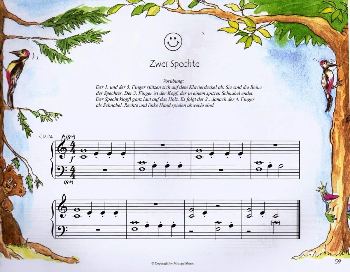 Tastenzauberei Klavierschule Band 1+ Online-Audiotracks Mikrofasertuch, Bleistift, Notenklammer und 7 lustigen Smiley-Stickern - Spiralbuchbindung