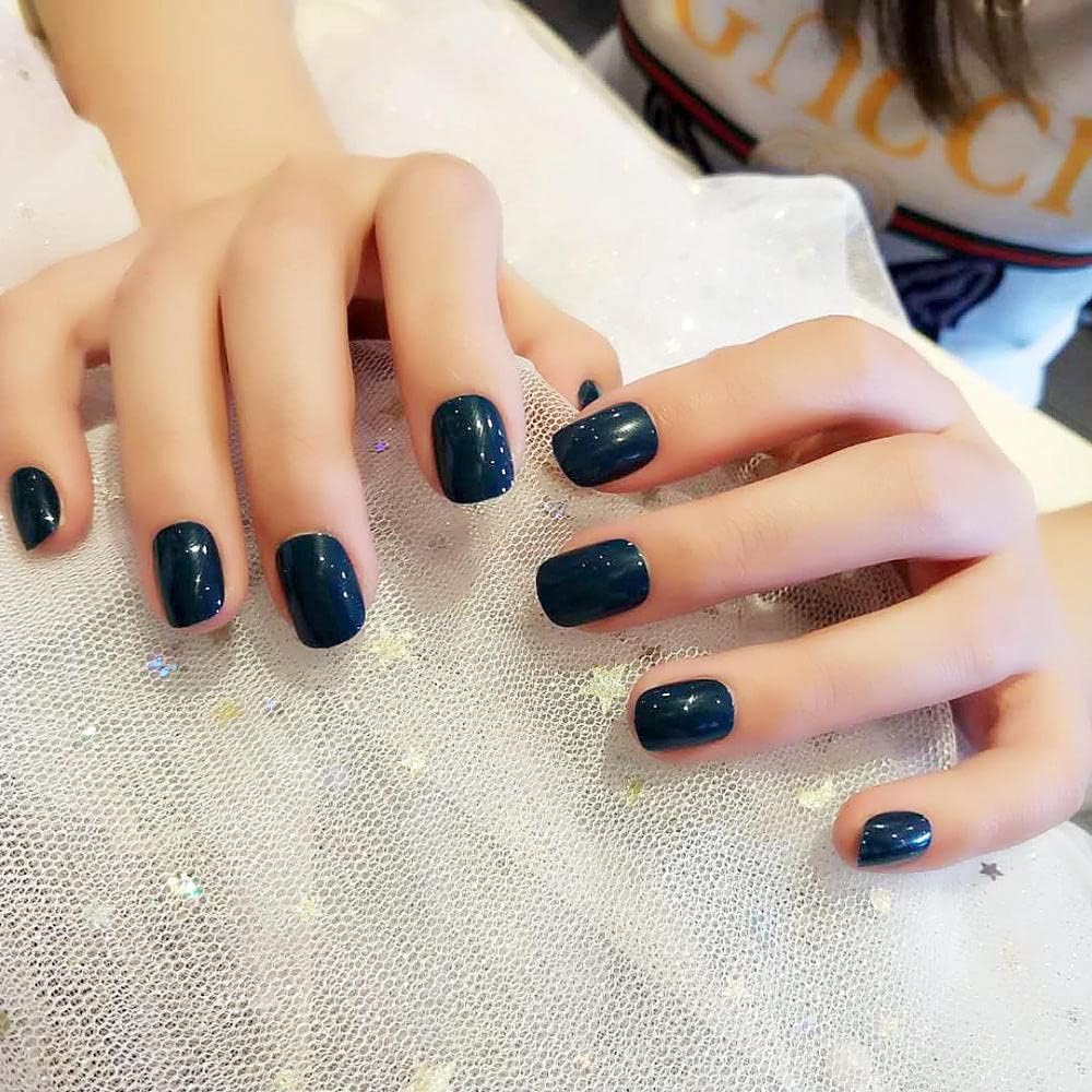 偽のネイルショートフェイクネイルゴールドグリッタープレスネイルバレリーナアクリルフルカバースティックネイル