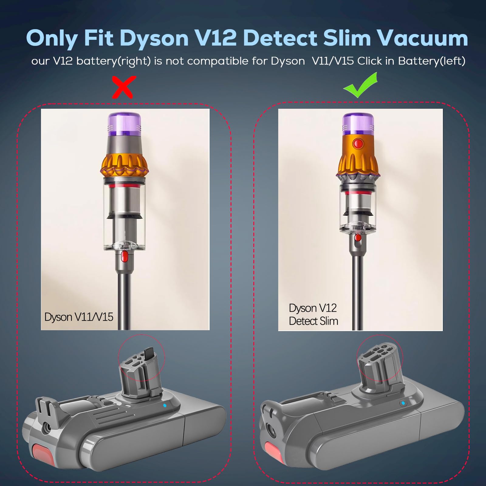 Amazon.com: Upgraded 3500mAh V12 Battery Compatible for