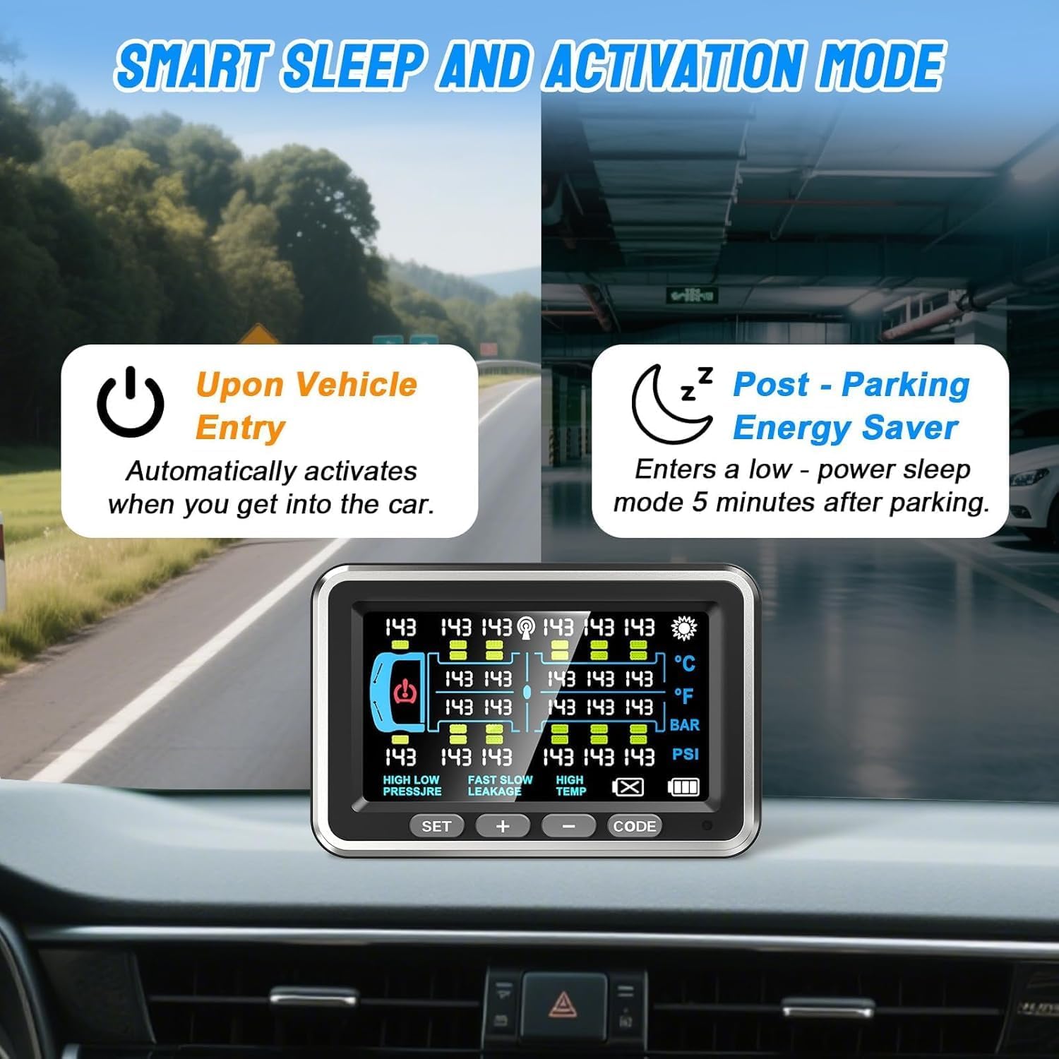 Trailer Tire Pressure Monitoring System 14 Sensors, 0-188PSI, 4.5" RV TPMS with Flow Through Sensor,6 Alerts Modes Monitor for Semi Truck/Camper/5th Wheel,Motorhome,Signal Booster | trailer TPMS RV tpms semi truck tpms 14 sensor tpms tire pressure monitoring system tpms for semi truck 14 sensors