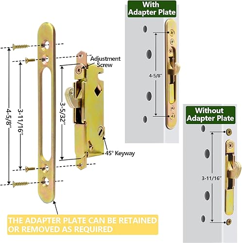 Miniatura 10 de TPard Juego de reemplazo de manija de puerta de patio de vidrio deslizante con manijas interiores de madera de roble y tirador exterior fundido a