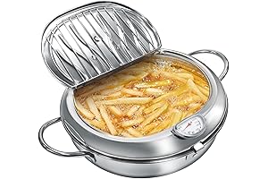 Deep Fryer Pot: 11" Japanese Style Tempura Fryer with Accessories