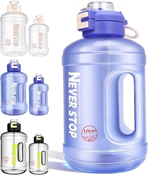 Water Bottle Large Water Jug with Handle, 2in1 Flip-top Lid, Blue, 85oz
