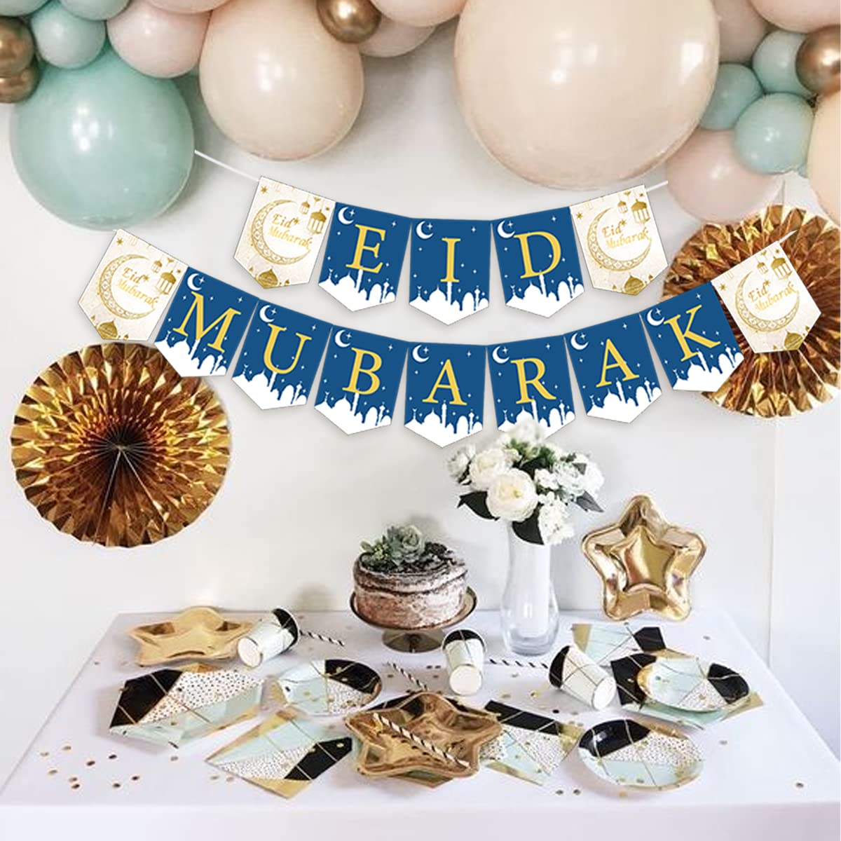 Jute Ramadan Banner – Eid Mubarak Dekoration Mit Stern & Mond, Für Zuhause, Kamin, Party, 20x15 Cm