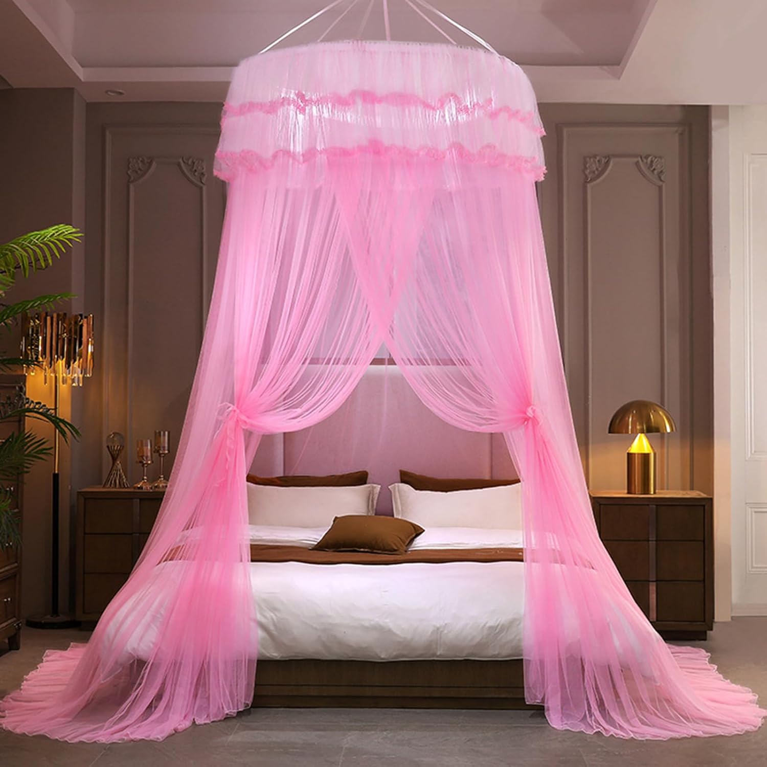 Mosquito Mesh Net for Bed Canopy Large Dome Hanging Bed Net Tent Bed Canopy for Double Single Bed Hanging Bed Net for Bedroom Decorative Travelling Camping, Jade