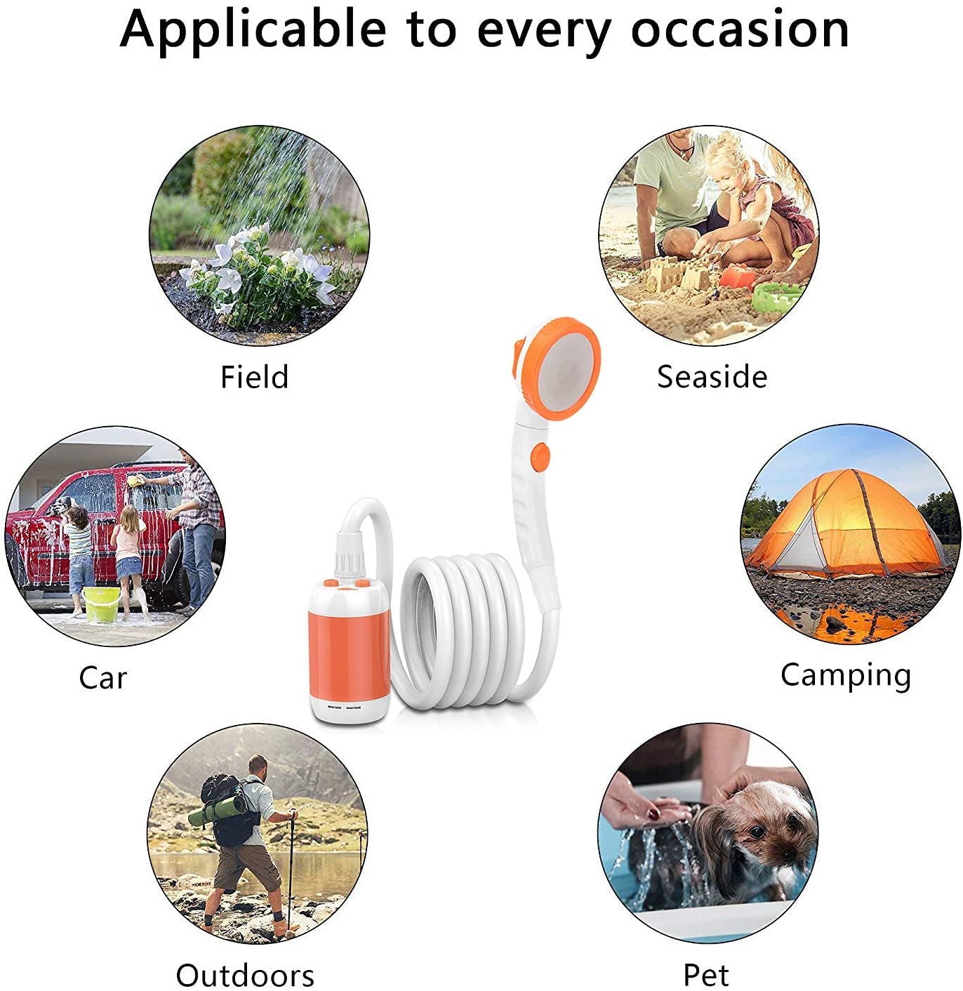 Laserbeak Shower portatile da campeggio Outdoor Shower Electric Hand Shower Electric Hand Shower Camping Built-in Shower 5000 mAh Rechargeable Shower with Large Capacity for Indoor or Outdoor Shower