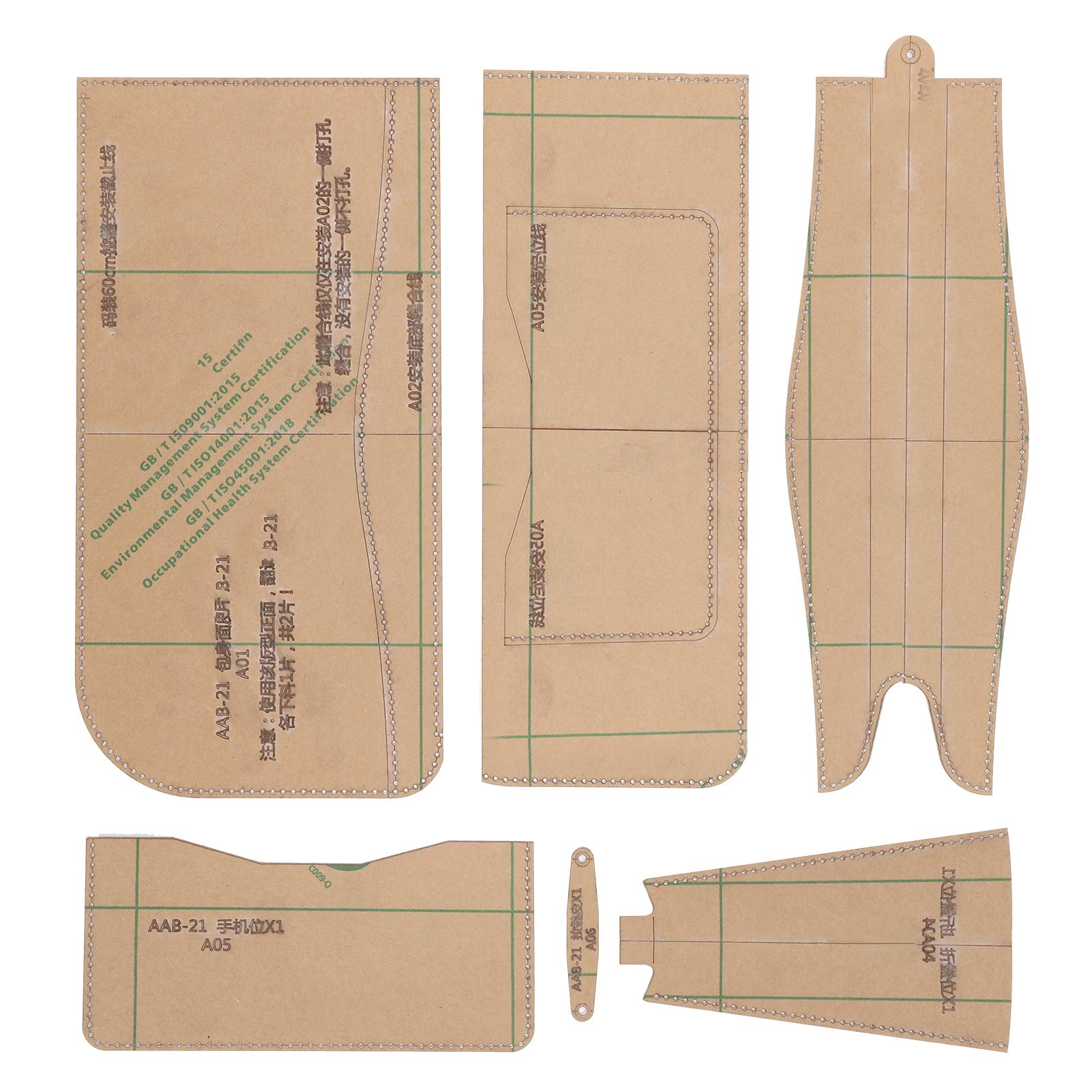 Moule acrylique sac à main gabarit artisanat cuir durable 6 pcs