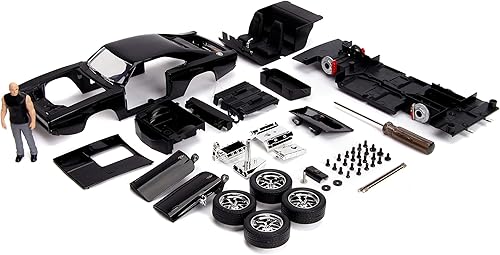 Miniatura 1 de Jada Toys Fast  Furious Dom  Dodge Charger RT escala 124 Build n Collect Kit de modelo fundido a presión con figura de 275 pulgadas color negro