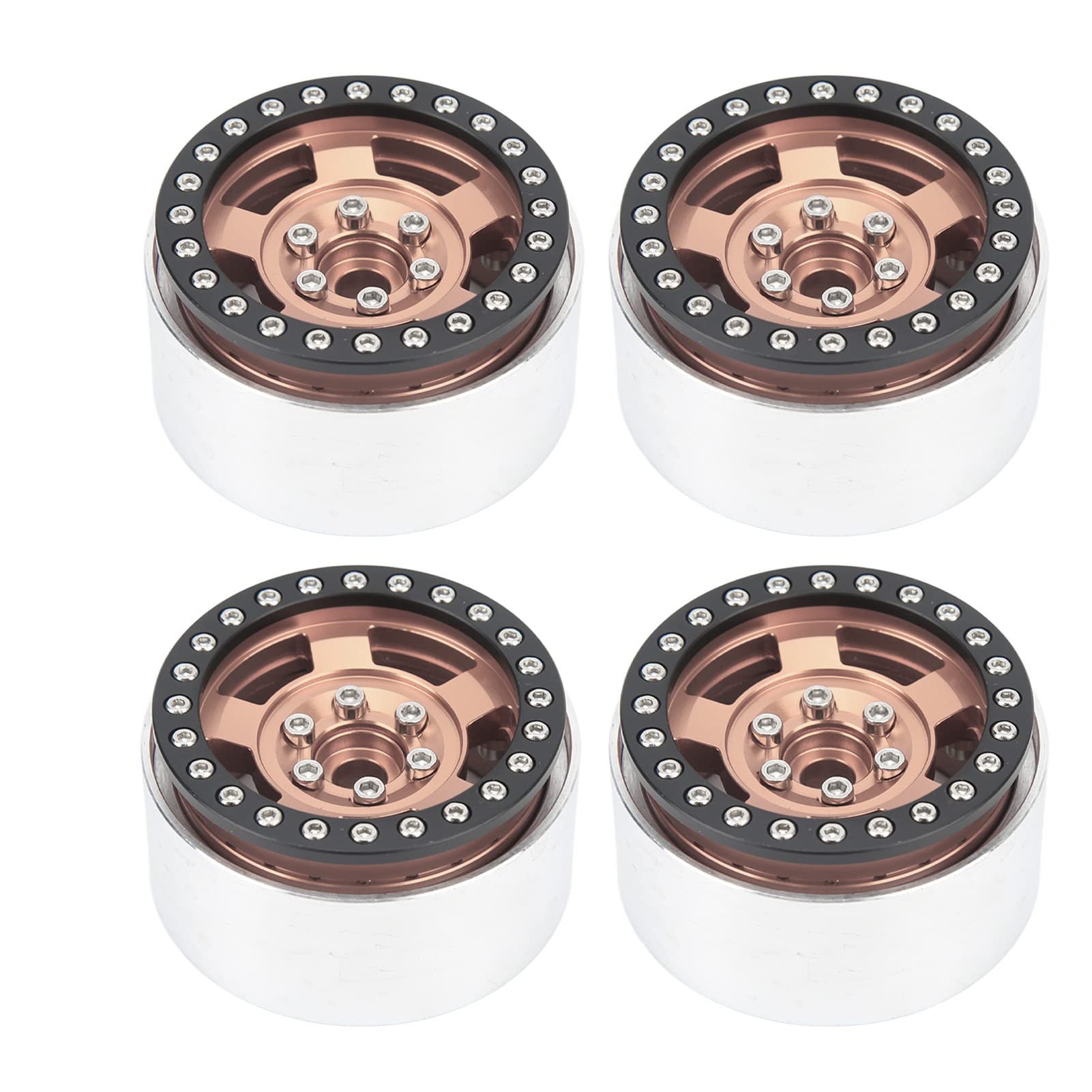 Cerchi per auto RC da 1,9 pollici in lega di alluminio premium con Beadlock per SCX10 MST 1/10 RC Car, 4 pezzi, resistenti, leggeri, lavorati a CNC. (Bronzo)
