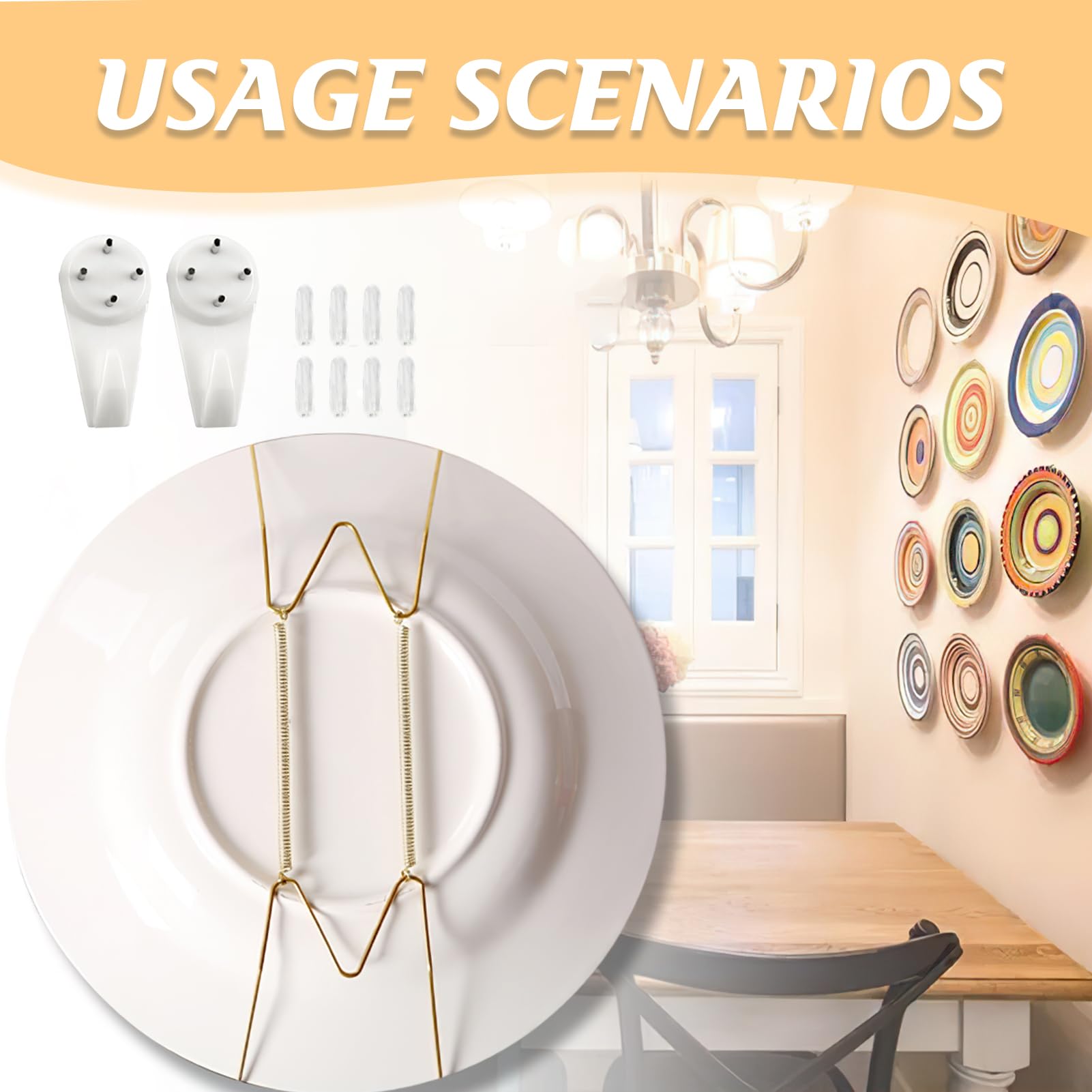 Set 4 Ganci Per Piatti Da Parete - Con 16 Custodie Protettive - Foto 8