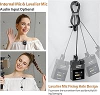 Vista 2 de Micrófono lavalier inalámbrico COMICA BoomX-D2 para iPhone, cámara Android, sistema de micrófono de solapa dual con 2 transmisores, rango estable