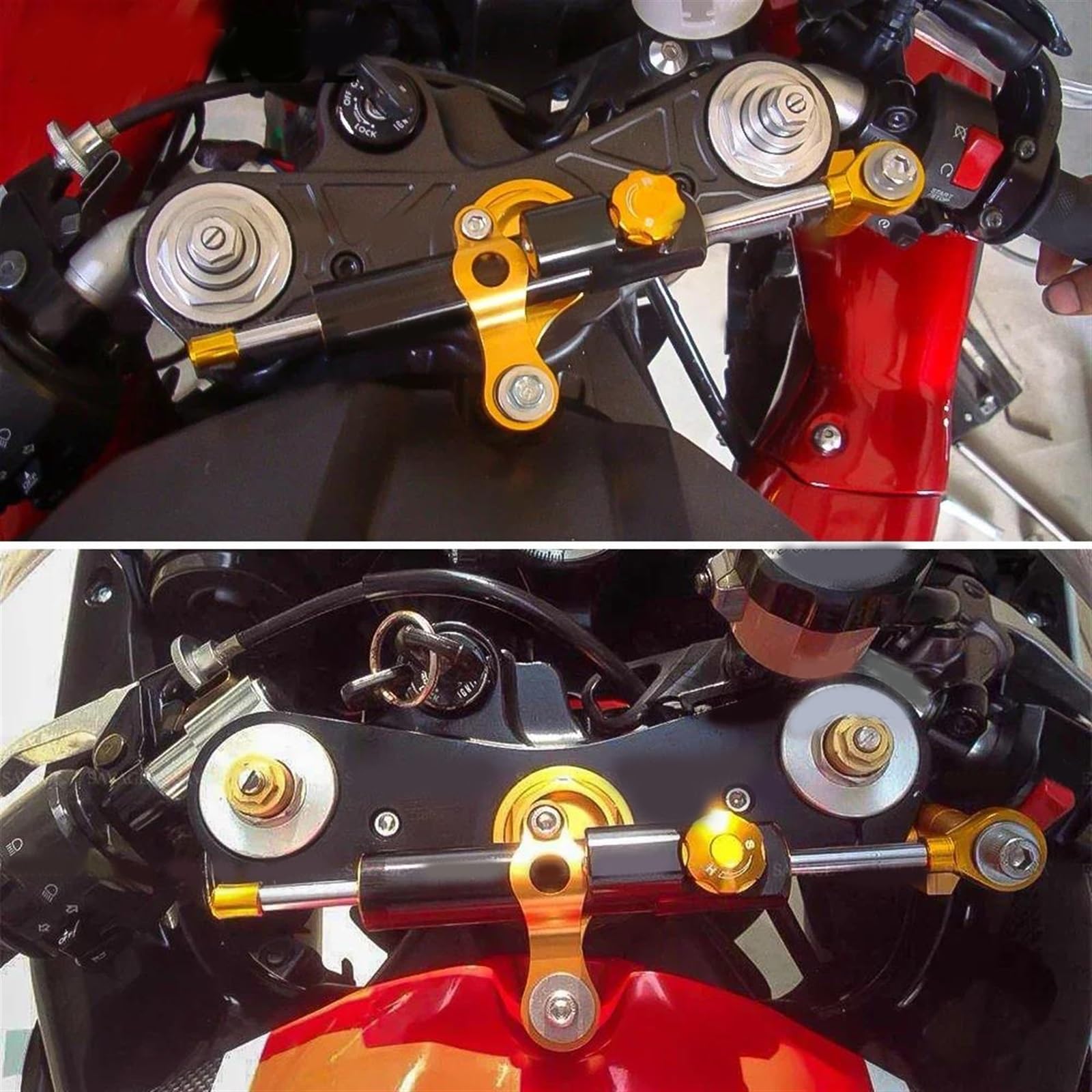 Motorräder Einstellbare Lenkung Stabilisieren Dämpfer Halterung Kit Für Yamaha YZFR6S YZF R6S 2006 2007 2008 2009