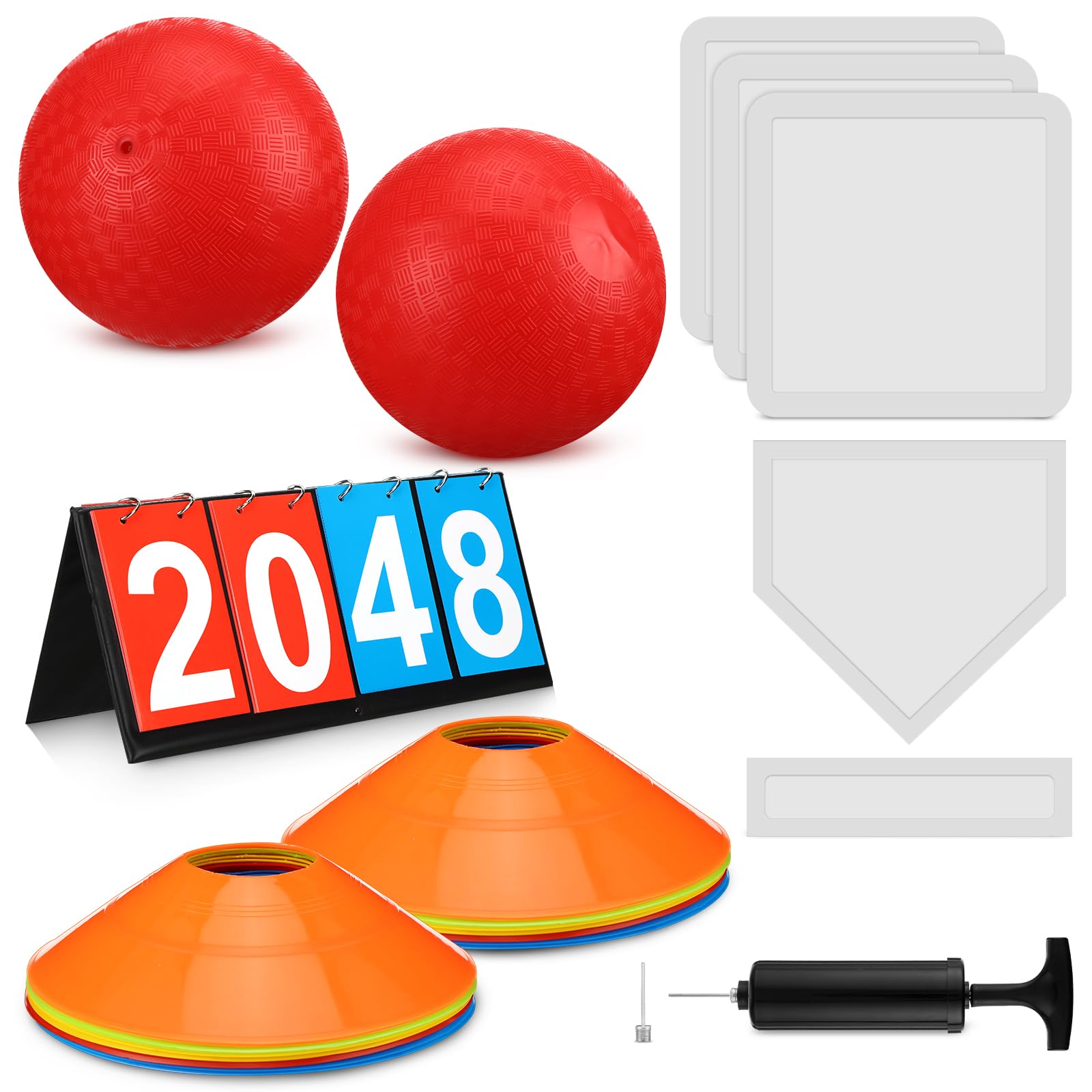 Amazon.com: Poen 19 Pcs Sports Kickball Set Including 2 Pcs 10