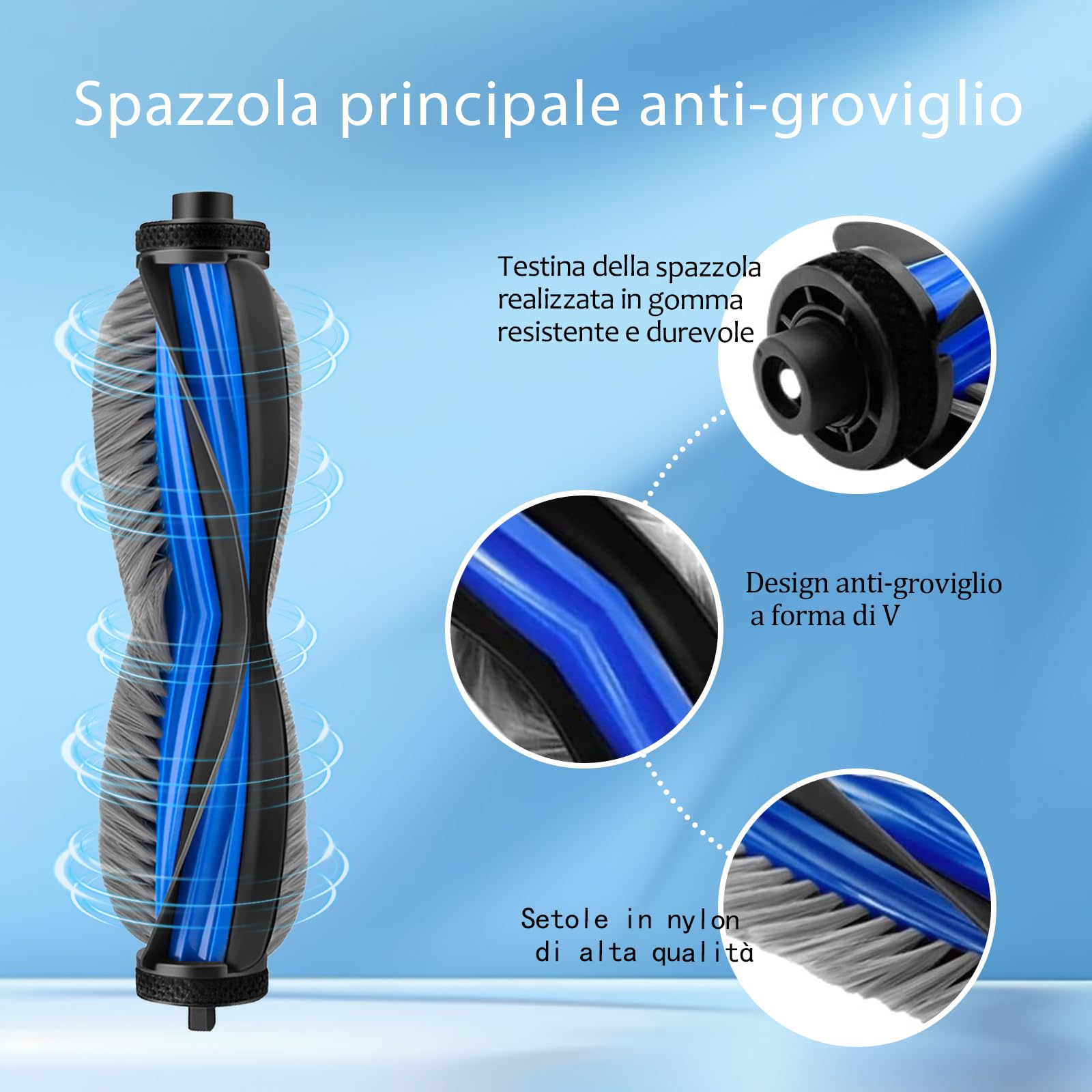 LOVOBO 22 pezzi per Ecovacs Deebot X8 PRO Omni robot aspirapolvere: 1 spazzola principale, 2 cuscinetti per spazzole a rullo, 6 filtri HAPE, 6 sacchetti per la polvere, 6 spazzole laterali