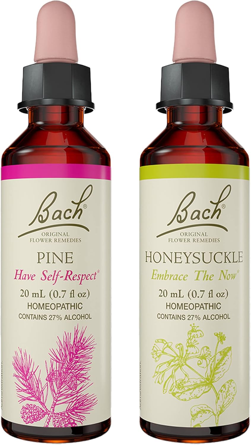 Bach Original Flower Remedies 2-Pack, "Let It Go" - Honeysuckle, Pine, Homeopathic Flower Essences, Vegan, 20mL Dropper x2 : Health & Household