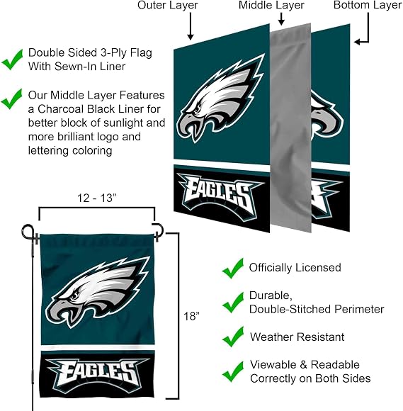 Philadelphia Eagles Double Sided Garden Flag