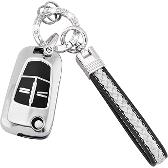 Car Key Case for Vauxhall Opel 2 Buttons TPU Key Cover Silver