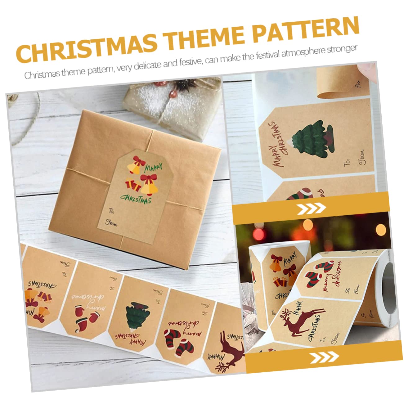 STOBOK 2 Di Etichette Adesive Per Decorazioni Natalizie Etichette Festive Autoadesive Per Decorazioni Da Imballaggio Facili Da Applicare