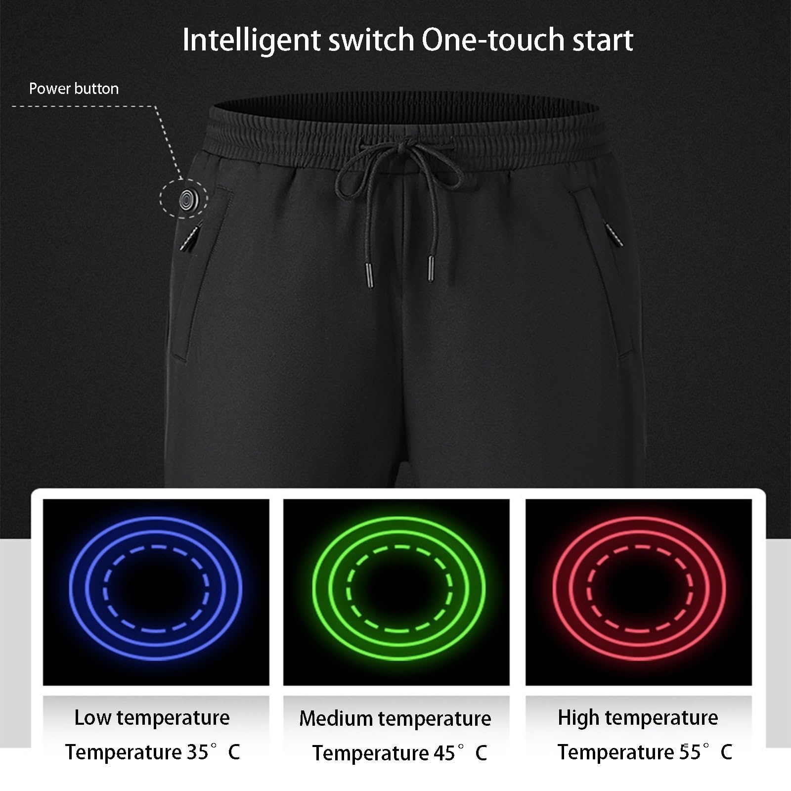 Pantaloni Riscaldati Per Uomo E Donna, Pantaloni Riscaldati Elettrici Spessi USB Con 12 Zone Di Riscaldamento, Impermeabili E Caldi Per L'inverno All'aperto(L)