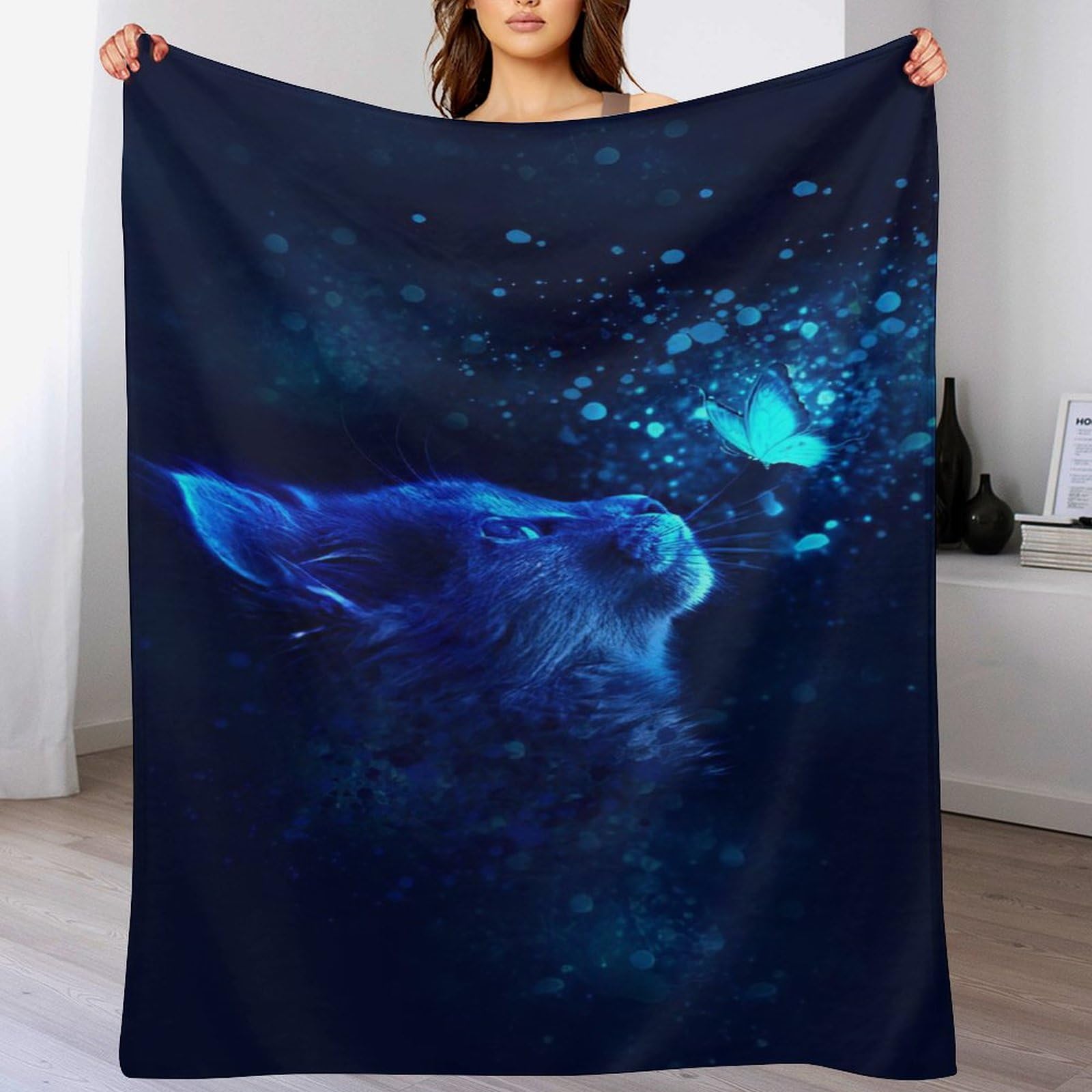 Couverture polaire chat pour canapé et soirées cocooning au salon
