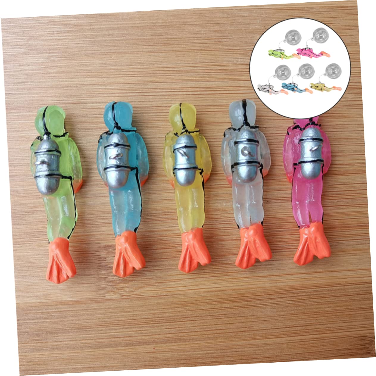Cabilock 15 Juegos Buzo Resplandeciente Pequeña Decoración del Acuario Tanque Decoraciones Flotantes para Peceras Escafandra Autónoma Diversos Decoraciones De Peceras Condujo Resina