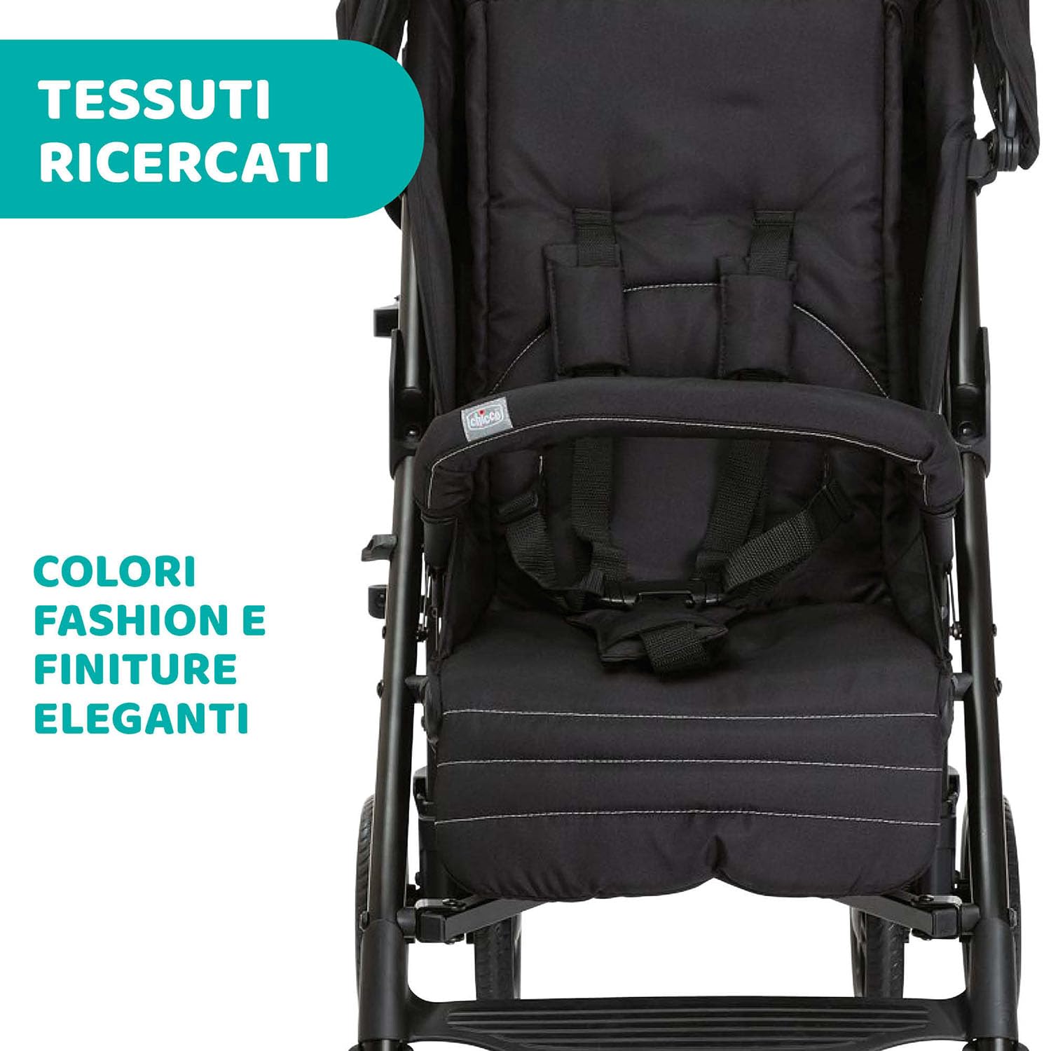 Chicco Liteway 4 Passeggino Leggero Pieghevole da 0 Mesi a 22 kg, Portata Max 25 kg, Reclinabile e Compatto, con Manicotto Paracolpi, Posizione Nanna, Chiusura a Ombrello, Capote Estendibile, Black