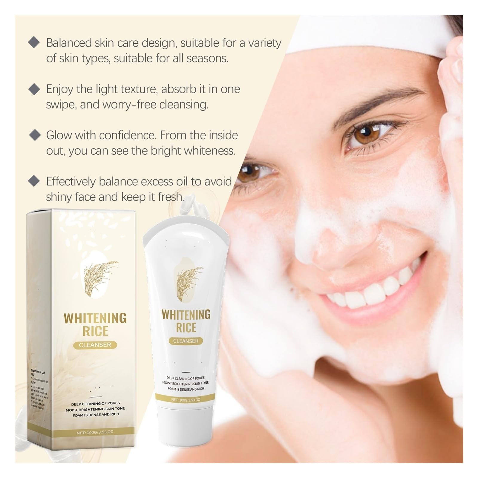 Jabón facial limpiador de poros 100 g, cuidado de limpieza profunda, suave e hidratante(2pcs)