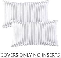 Vista 421 de UGASA - Juego de 2 fundas de almohada de terciopelo a rayas, funda decorativa para cojín con cremallera oculta para el hogar, sofá, dormitorio