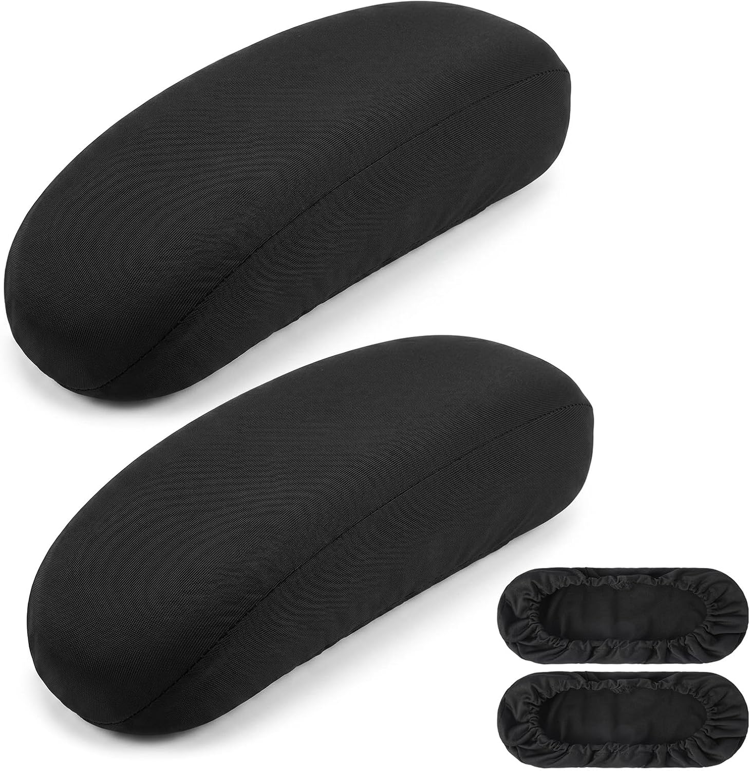 Chair Armrest Covers Stretchable Office Chair Arm Covers Elastic Polyester Spandex Slipcover for Office Desk Gaming Chairs(Black)