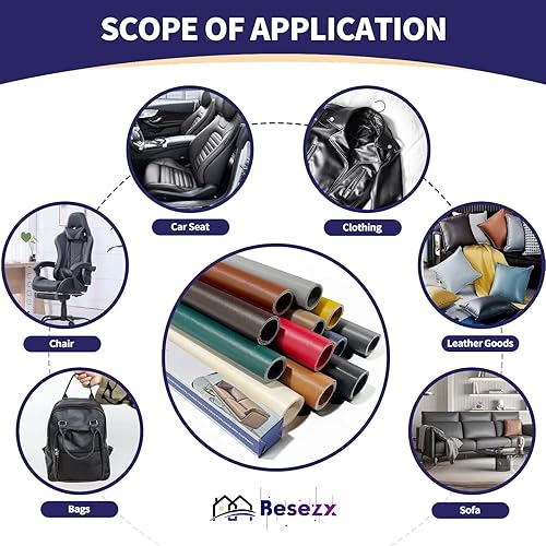 Miniatura 118 de Kit de cinta para reparación de cuero, parche autoadhesivo para muebles, sofá, asientos de automóvil, silla de oficina, kit de reparación de vinilo
