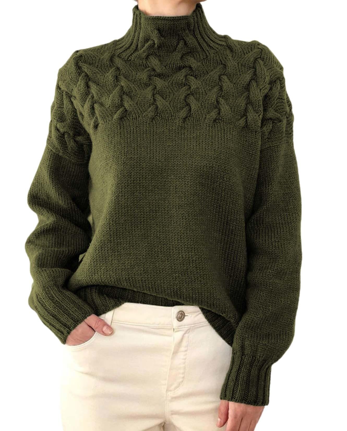 Womens Fashion Knit Turtleneck Long Sleeve Plus Size Sweater Keep It Chic This Fall Perfect for Cozy Vibes