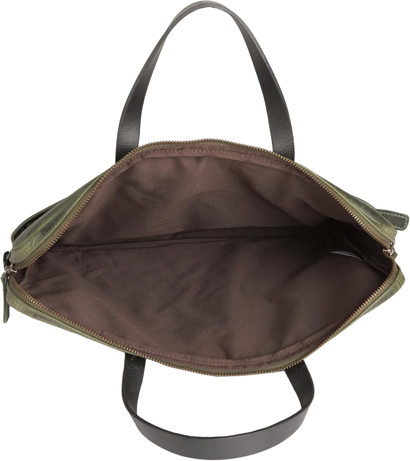 KomalC Leather Laptop Sleeve 15.5" with Trolley Strap, Fits up to 16" Laptop, Slim Office Bag with Shoulder Strap